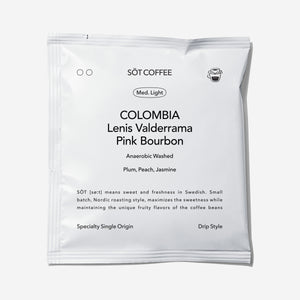 Colombia Lenis Valderrama Pink Bourbon Anaerobic Washed Drip Bag